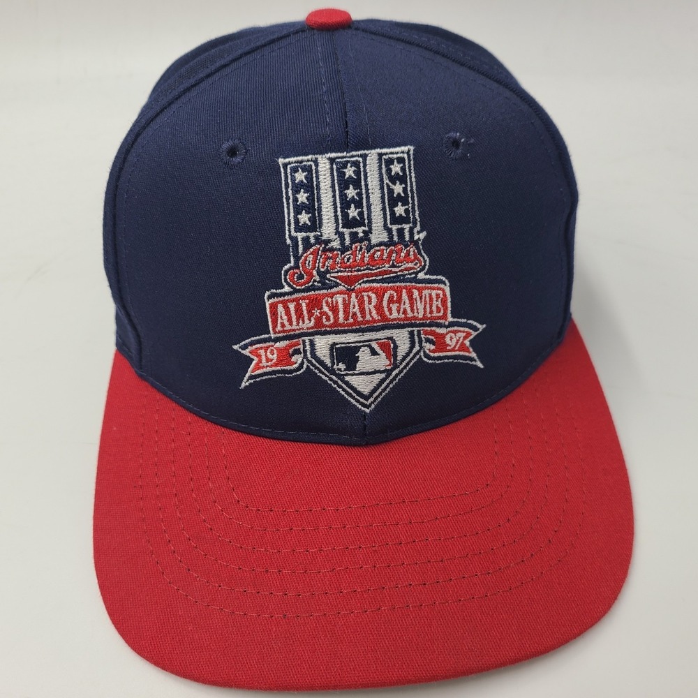 Vintage Cleveland Indians Hat Snapback (Fits Small) 1997 All Star Game Blue‎ Red